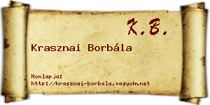 Krasznai Borbála névjegykártya